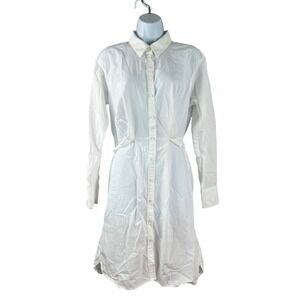 Unsubscribed Shirt Dress‎ Womens Small White Casual Button Down Everyday